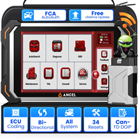 ANCEL DS600BT All System Bidirectional OBD2 Diagnostic Scanner Tool ECU Coding DPF TPMS BMS SAS IMMO 34+ Reset Car Analyzer Tool