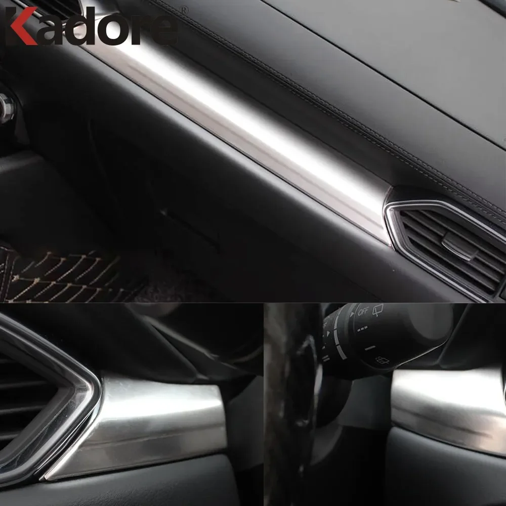 For Mazda CX-5 CX5 KF CX8 CX-8 2017-2022 2023 2024 Carbon Fiber Center Control Strip Cover Dashboard Trim Interior Accessories