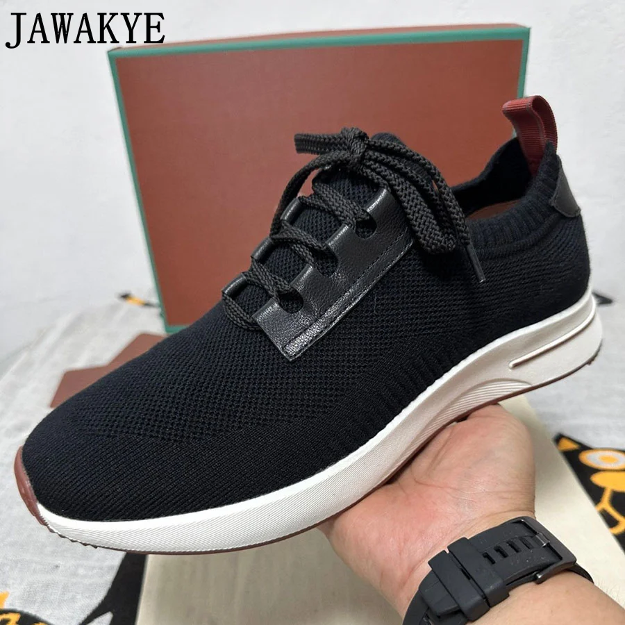 Women & Men\'s Knitted Sneakers Breathable Trendy Casual Shoes Luxury Brand Unisex Tennis Shoes Male Athletic Walking Shoes