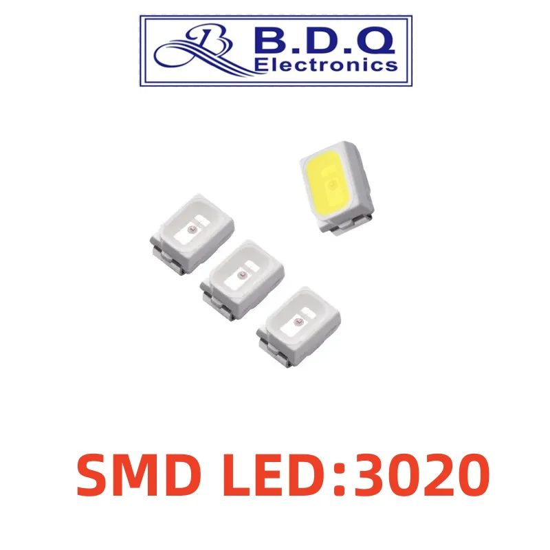 100Pcs SMD LED 3020 Blue 460-470nm LED Lamp Beads  Size 3020 Light-emitting Diode High Bright Quality