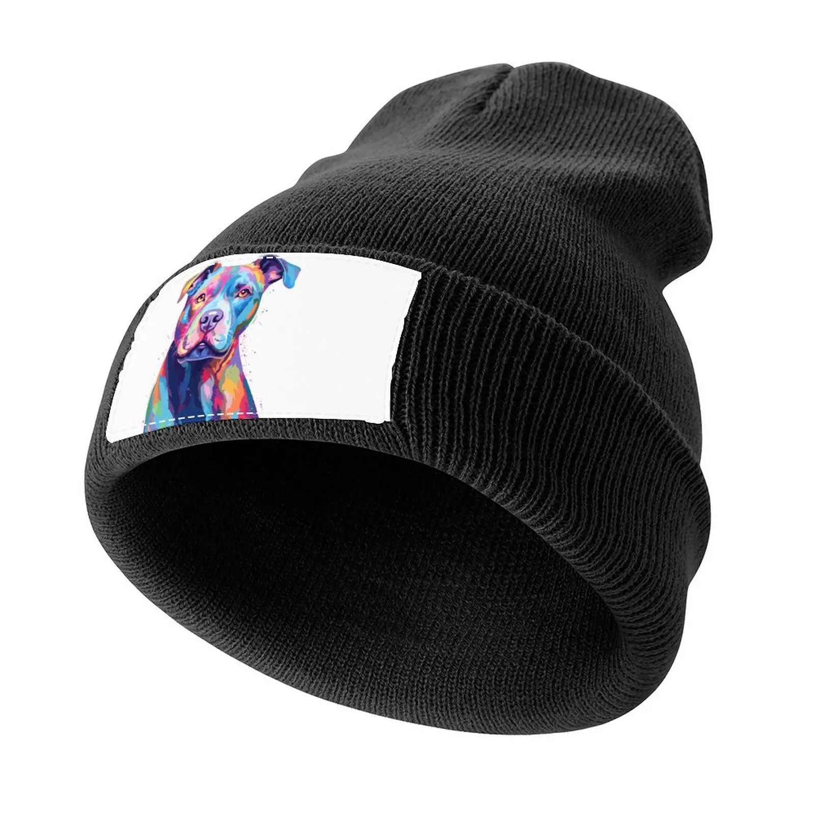 

Pitbull Terrier Paint Splatter Dog Knitted Cap Fishing cap Luxury Cap Luxury Woman Men's