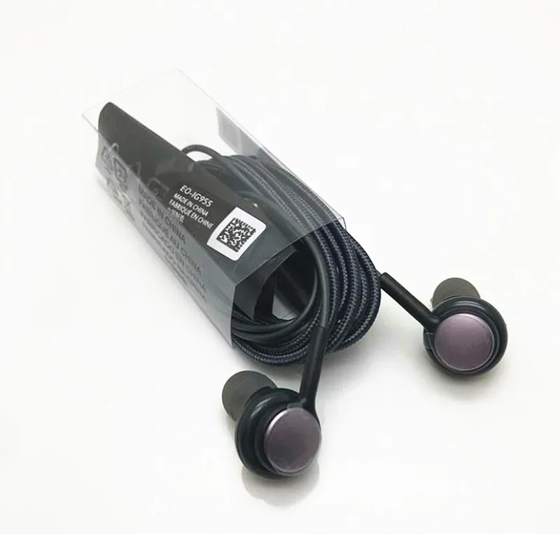 100 stks/partij Zwart S8 oortelefoon Headset 3.5mm Met Volumeregeling met Microfoon Voor Samsung Galaxy S9 S8 PLUS S6 S7 rand plus