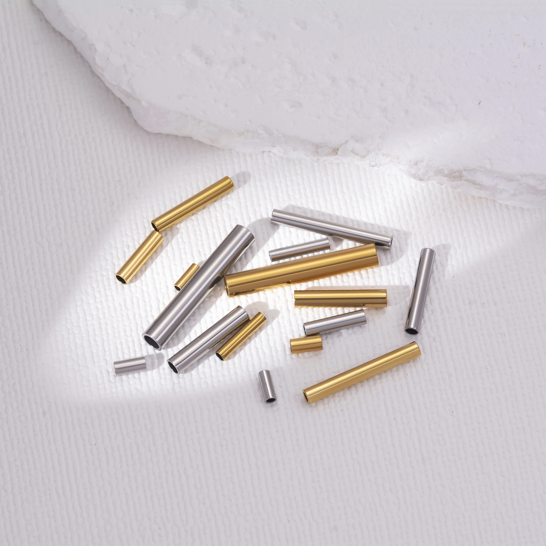 50 Stück/Set Edelstahl-Rohrverbinder für DIY-Halsketten, Armbänder und Schmuckherstellungszubehör – Detail 4
