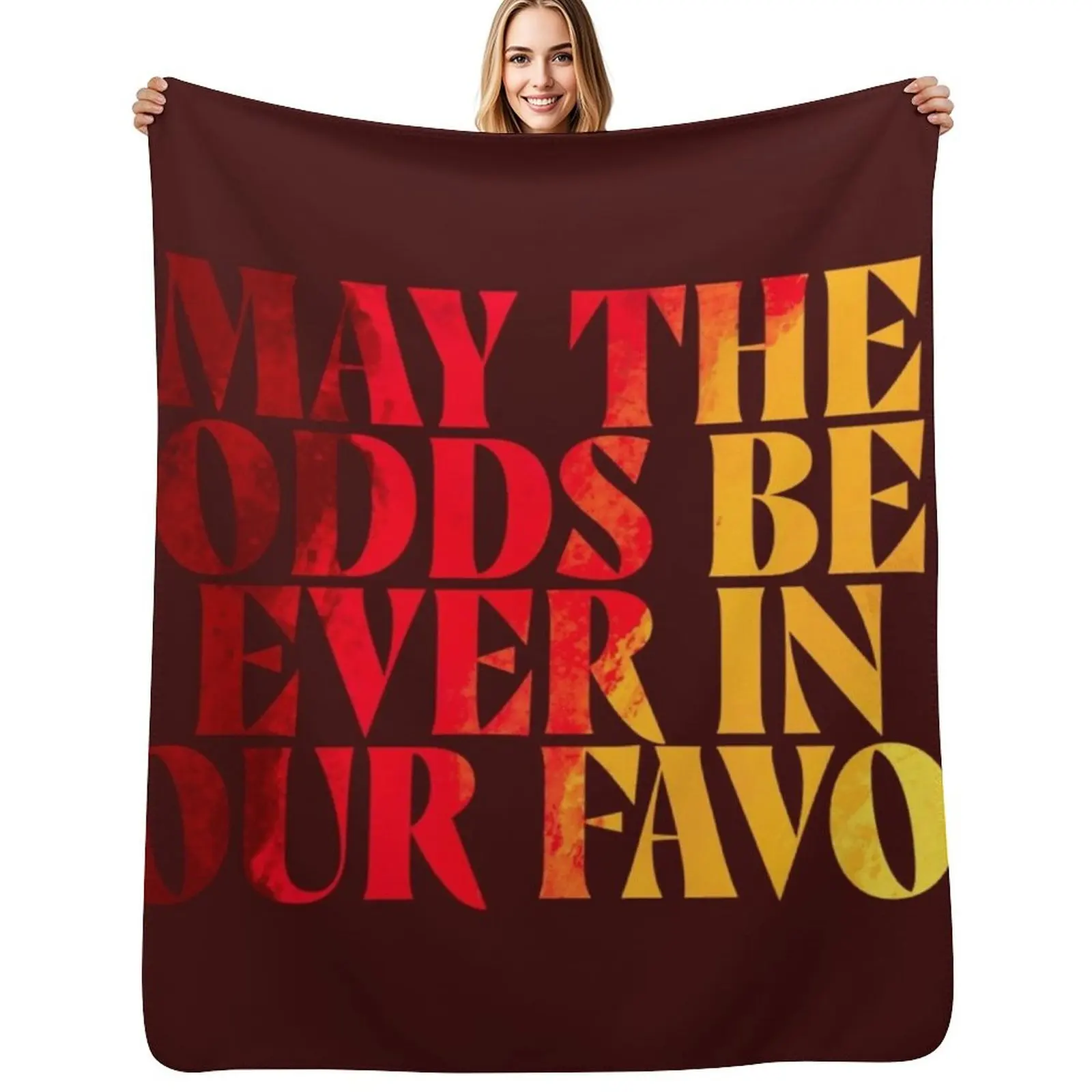 may the odds be ever in your favour Throw Blanket Plaid on the sofa Retros Large cosplay anime wednesday Thin Blankets