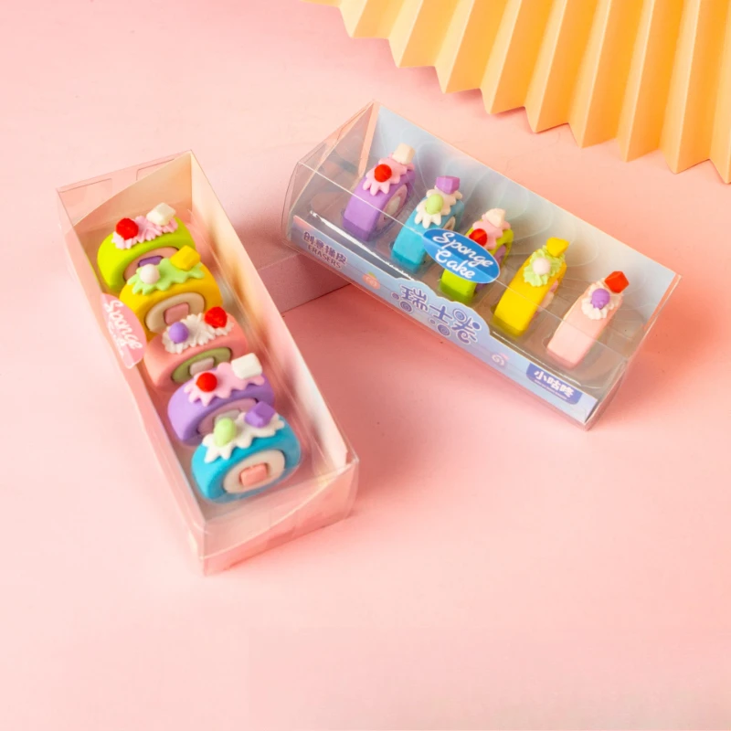 Office School Supplies Latest Little Gudong Cartoon Cute Simulation Swiss Roll Cake Eraser Gift Giveaway Gift Stationery Kawai
