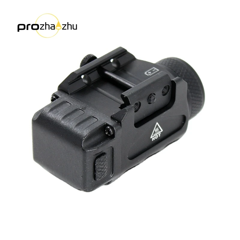 Mini Pistol Flashlight 680 Lumen CR123A IPX5 3/5 Hours Weapon Tactical Light With Picatinny Rail Mount For 19mm Caliber