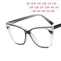 Oversize Cat Eyes Square Frame Clear Lens Glasses TR90 Women Myopia Nerd Spectacles Degree -0.5 -1.0 -2.0 -3.0 -4.0 to -6.0