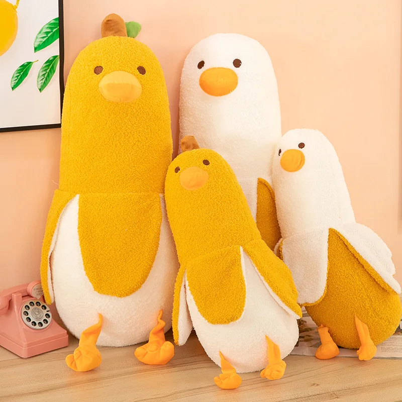 New Creative Banana Duck Pillow Duck Plush Toy Doll Claw Machine Doll Birthday Gift Wholesale for Women