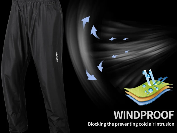 WOSAWE Motorrad-Regenhose, Outdoor-Regenschutzhose mit Überschuhe, wasserdichte Regenhose zum Angeln, Radfahren, Wandern – Detail 8