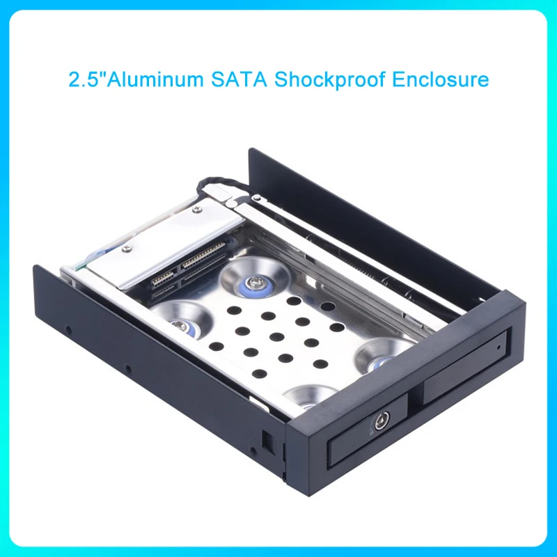 

2.5"Aluminum SATA Shockproof Enclosure Internal SSD HDD Mobile Rack for 3.5"Floppy Drive Bay