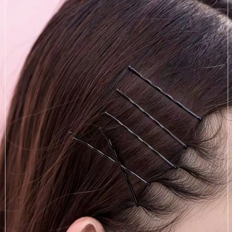 Korean Black Barrettes Invisible Curly Bobby Pins Hairpins Bride Styling Hairgrips Hair Clips Accessories for Women Girls