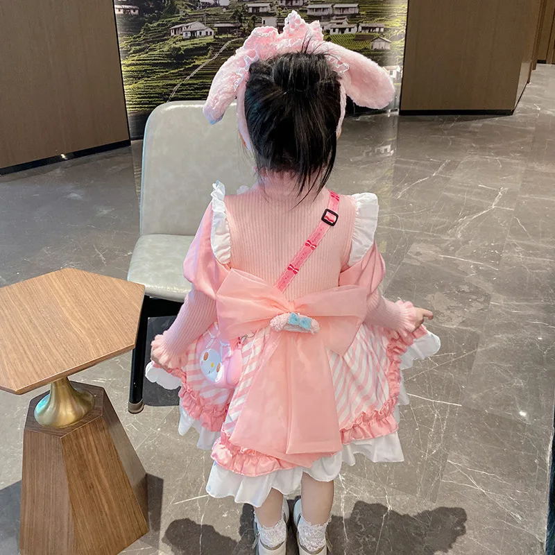 Kawaii New kids Clothing Lolita Dress for Girl Skirt Cosplay Melody Sweater Long Sleeves Princess Costume Dress Kid Cute Clothes