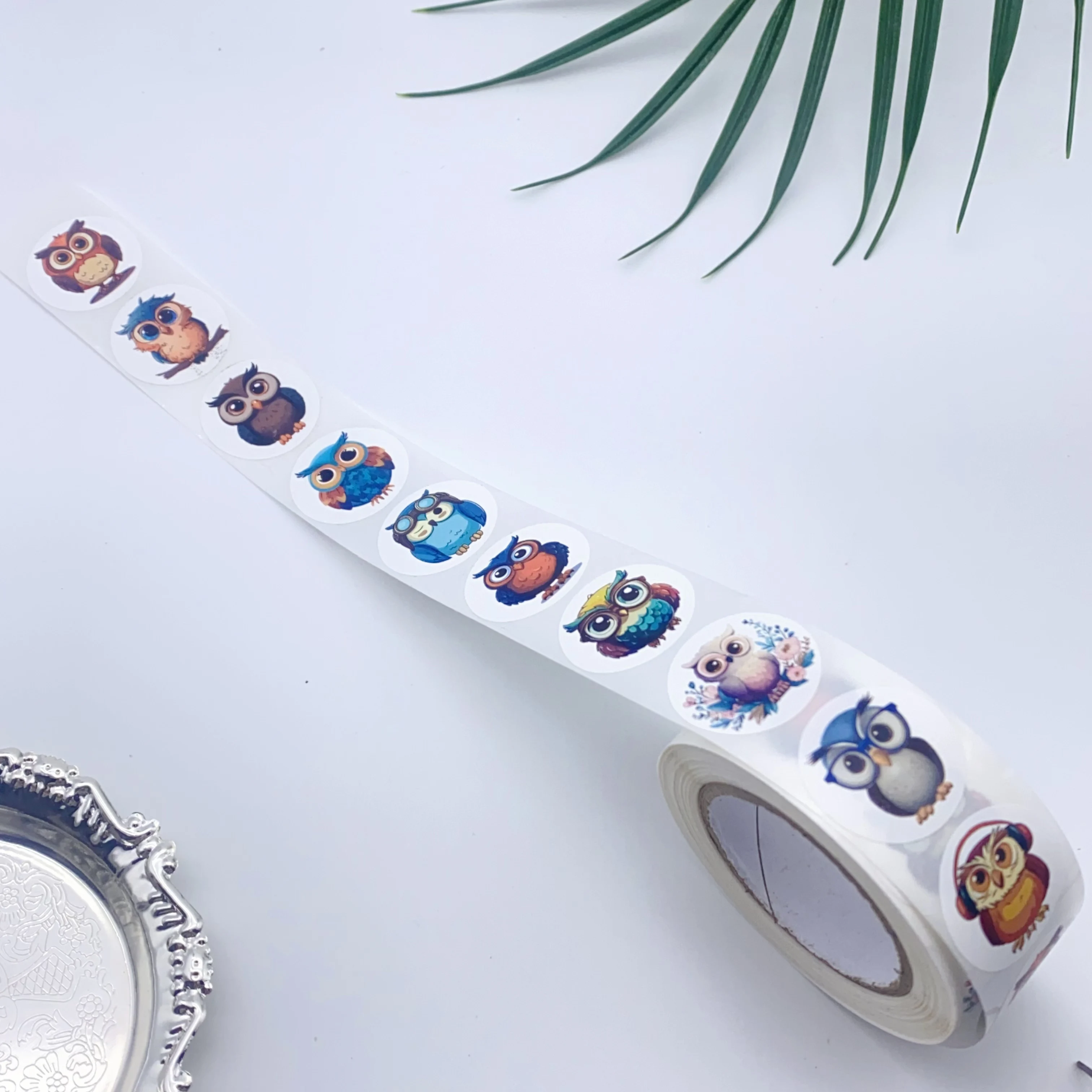 500pcs Owl Cartoon Animal Stickers, Self-Adhesive Reusable Paper Labels, Decorative Scrapbooking and Envelopes