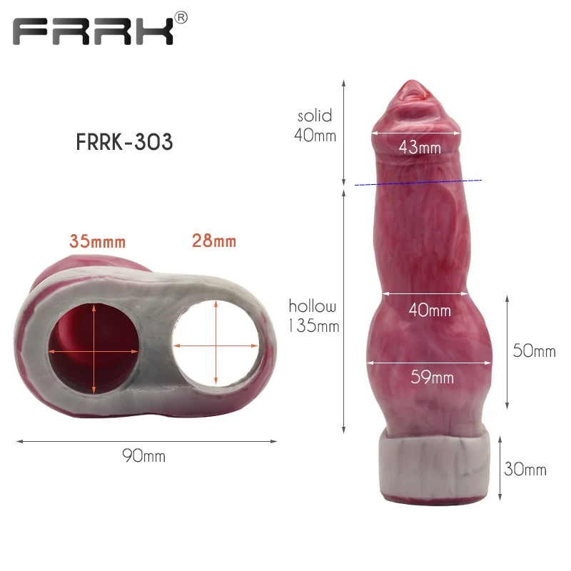 FRRK Hollow Dog Knot Dildo Penis Sheath Flexible Cock Increase Sleeve Men\'s Enlargement Sex Toys Condom Funtion Penis Increase