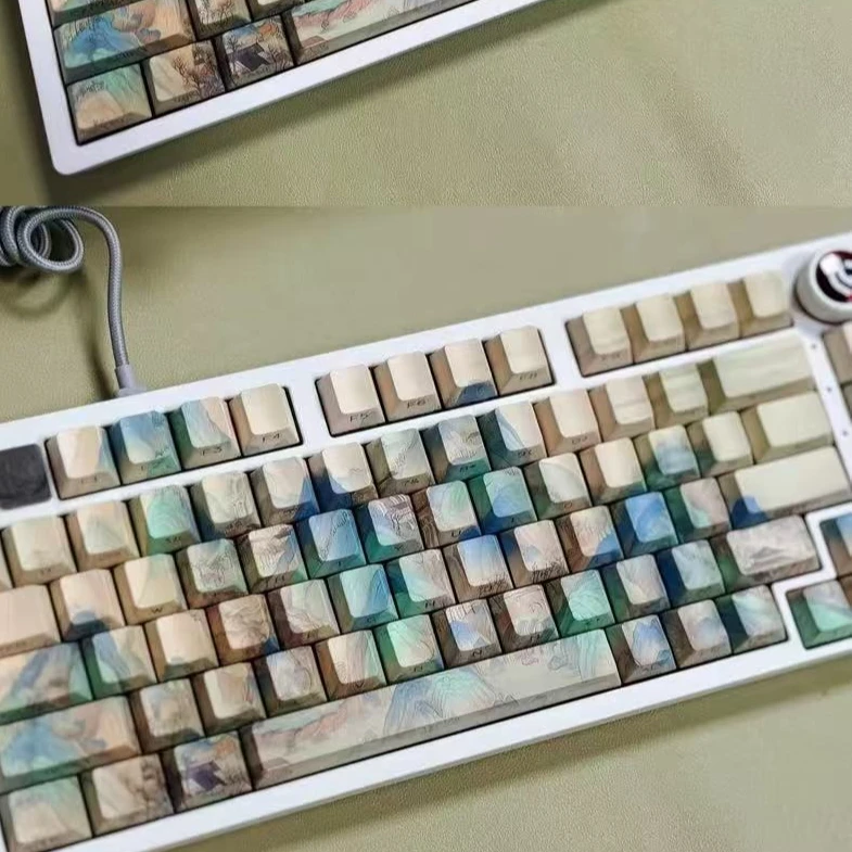 Thousand Miles Mountain Keycaps Antique Star Oil Painting Edition Nebula Edition Chreey PBT Custom Mechanical Keyboard KeyCaps