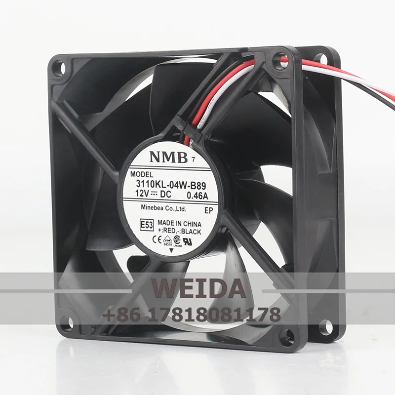 Original NMB 8025 80X80X25MM 3110KL-04W-B89 5V 24V 48VDC12V 0.46A 8cm axial flow cooling fan