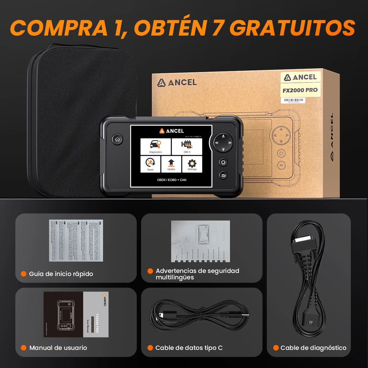 ANCEL OBD2 Scanner - 4 Systeemdiagnoses, 7 Resetfuncties, Auto VIN, Levenslange Gratis Update, Ideaal voor doe-het-zelf auto-ontwerpers