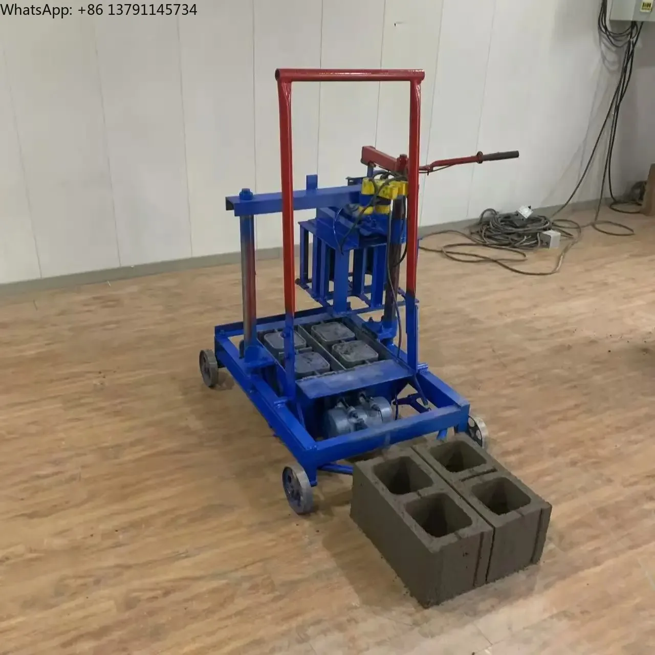 Manual Semi Automatic Interlocking Paver Hollow Cement Concrete Block Making Machine 200 1-2 Persons