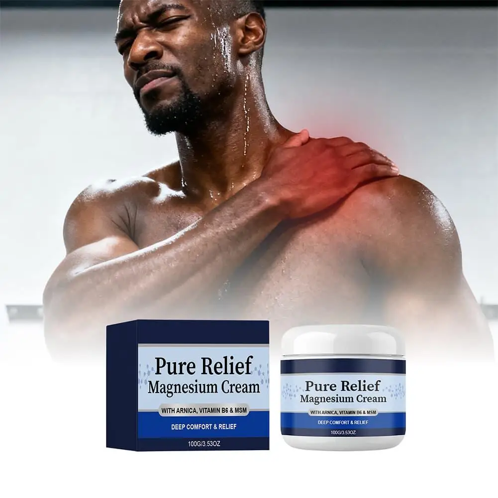 100g Pure Relief Magnesium Cream Infused Deep Comfort & Relief Natural Soothing Body Topical Skin Care Cream