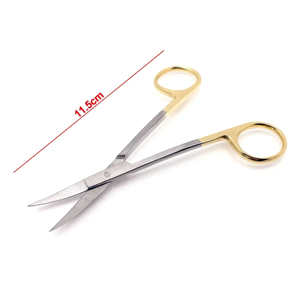 치과 수술용 가위 11.5cm 스테인리스 스틸 직선/곡선 칼날 구강 의료 절차 클리닉용 수술기구