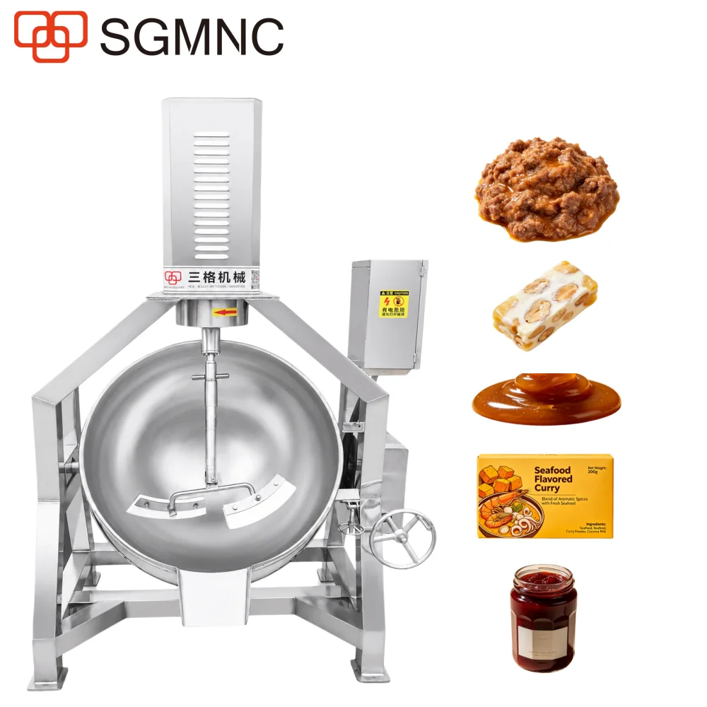 Europe  100L 200L Automatic Tiltable Fry Stir Mixing Cookers For Dishes, Sauces, Soups And Creams