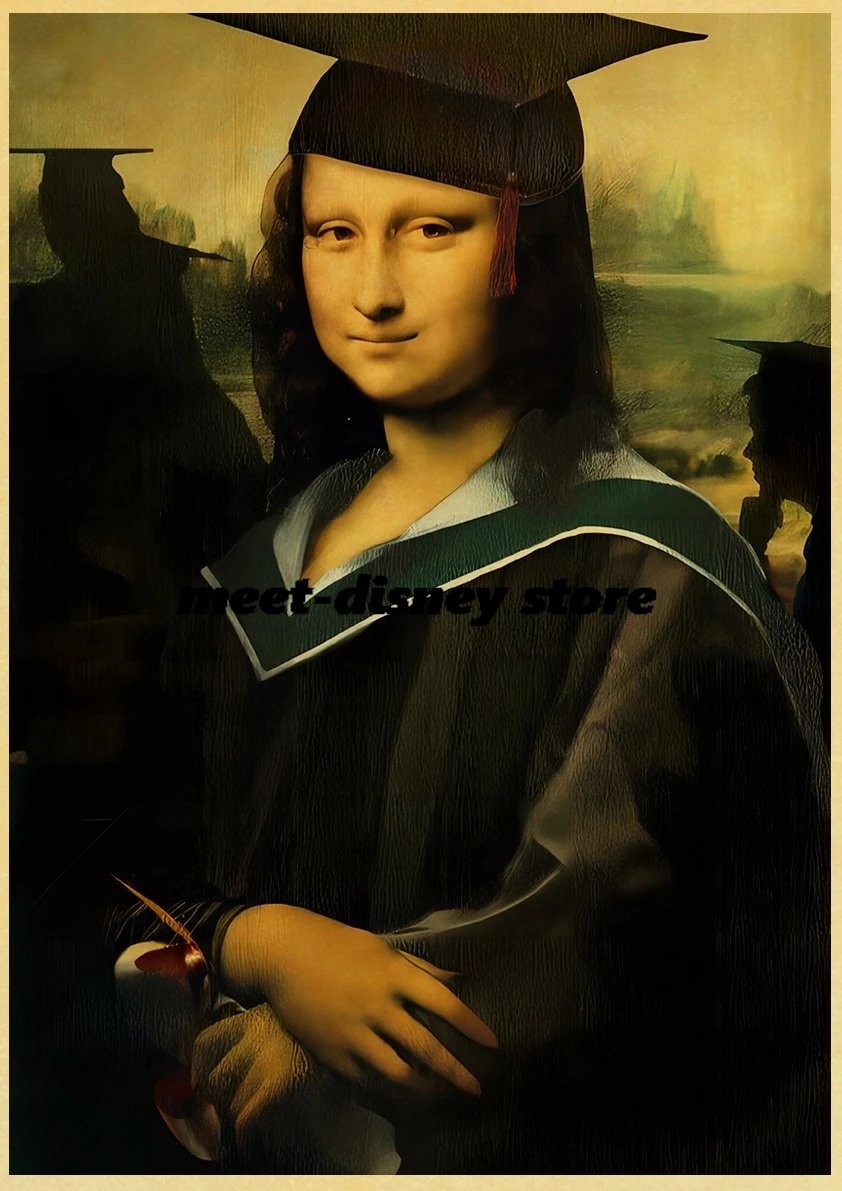 Mona Lisa Print Posters Decoration Chambre Living Skateboard Art Pictur Harajuku Aesthetic Bar Decor Coffee Community Dormitory