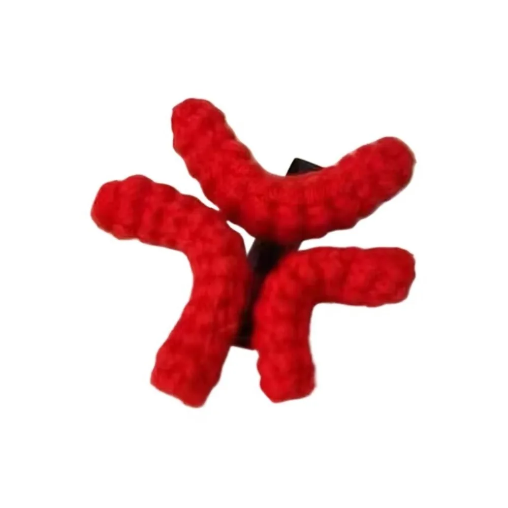 Creative Handmade Hair Clips Knitted Angry Expression Side Clip Hairpins for Women