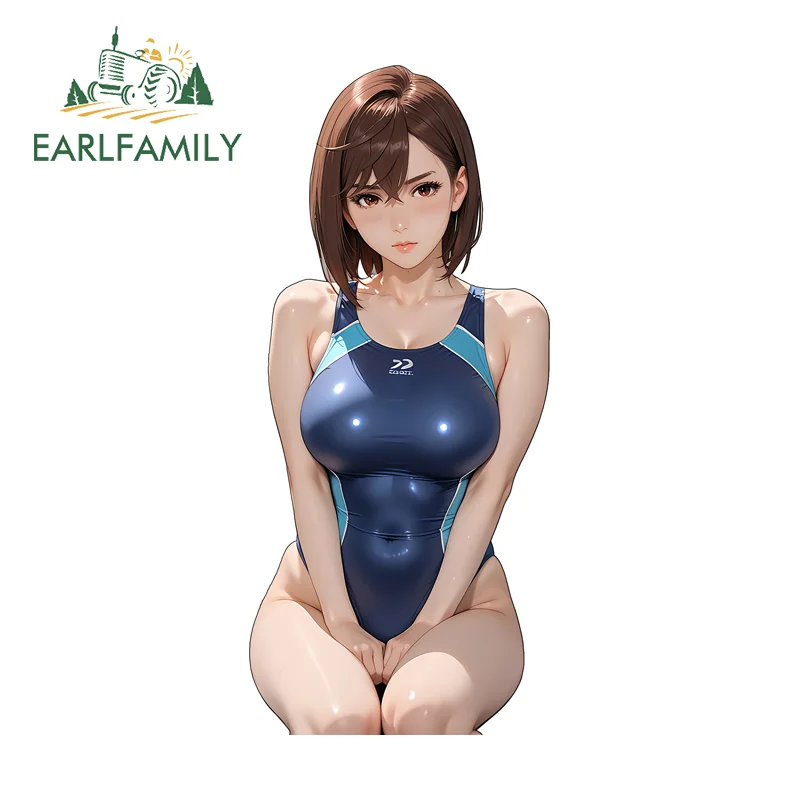 

EARLFAMILY Ayase Momo Sexy Swimsuit Car Sticker Trolley Kawaii DIY SUV Waterproof Decals Waterproof Car Racing Accessories