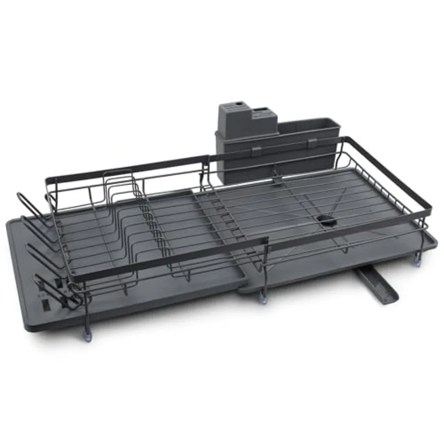 

Многофункциональная сушилка для посуды Deluxe с дренажным поддоном и съемным держателем для столовых приборов Сверхмощная экономия места из нержавеющей стали Des