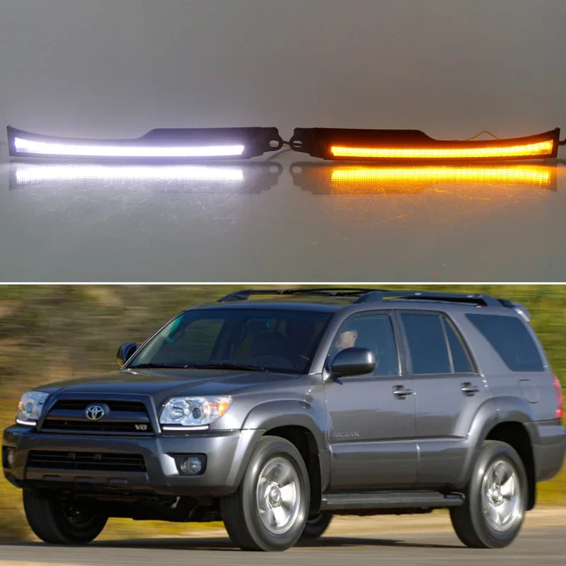 12V Daytime Running Lights For Toyota 4Runner 2006 -2009  Drl with Turn Signals LED Car Auto Accessories Day Lights Headlights