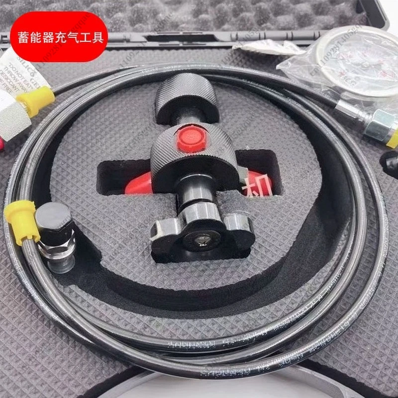 Portable Testing Pressure Gauge Oil Pressure Hydraulic Gauge Accumulator Nitrogen Charging Tool