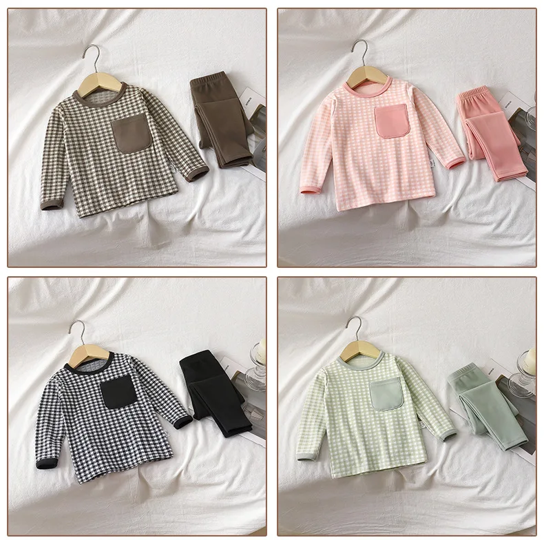 Neue, warme Pyjamas mit langen Ärmeln für Jungen und Mädchen, ideal für Frühling und Herbst, weiche, atmungsaktive Freizeitkleidung für Kinder, elastisch, bequem und lässig. – Detail 12