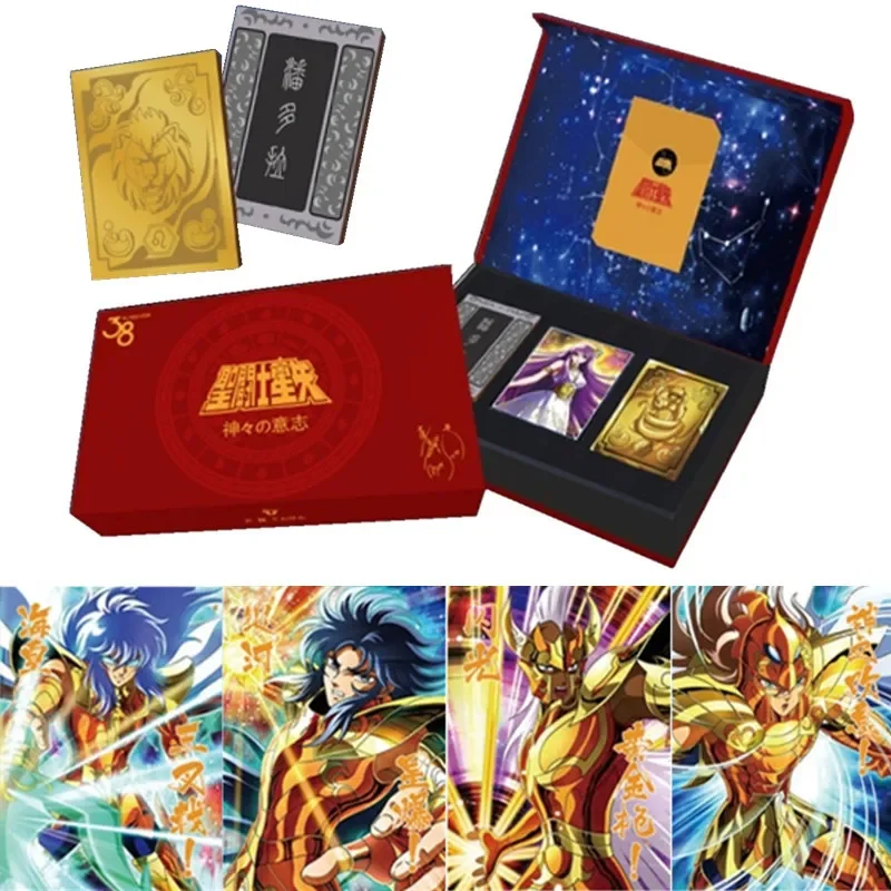 2025 New Saint Seiya 38th Anniversary Gift Box Poseidon Hades Ares Rare Anime Character Collection Card Kids Toys Birthday Gift