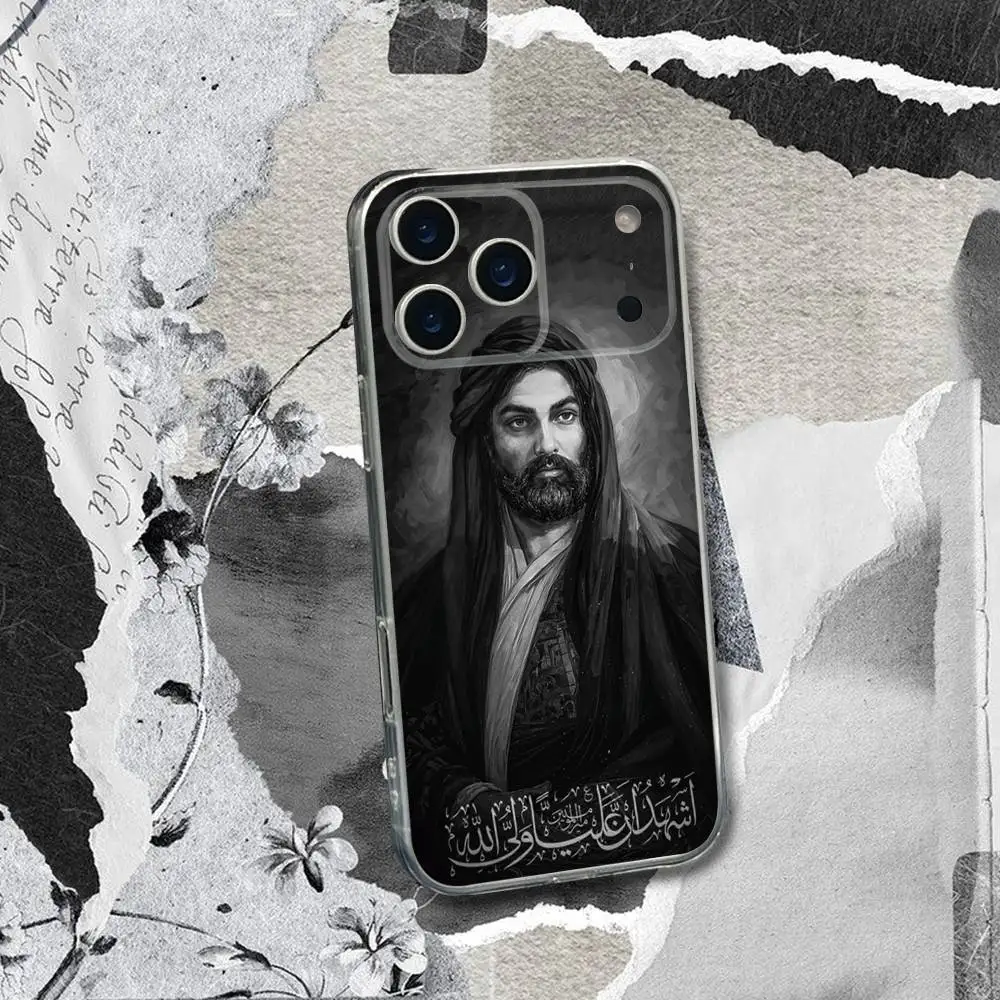 Islamische Hz Ali Handyhülle für iPhone 17,16,15,14,13,12,11 Pro,Max,Plus,X,XS,XR,SE4,E Mini transparente Softcover