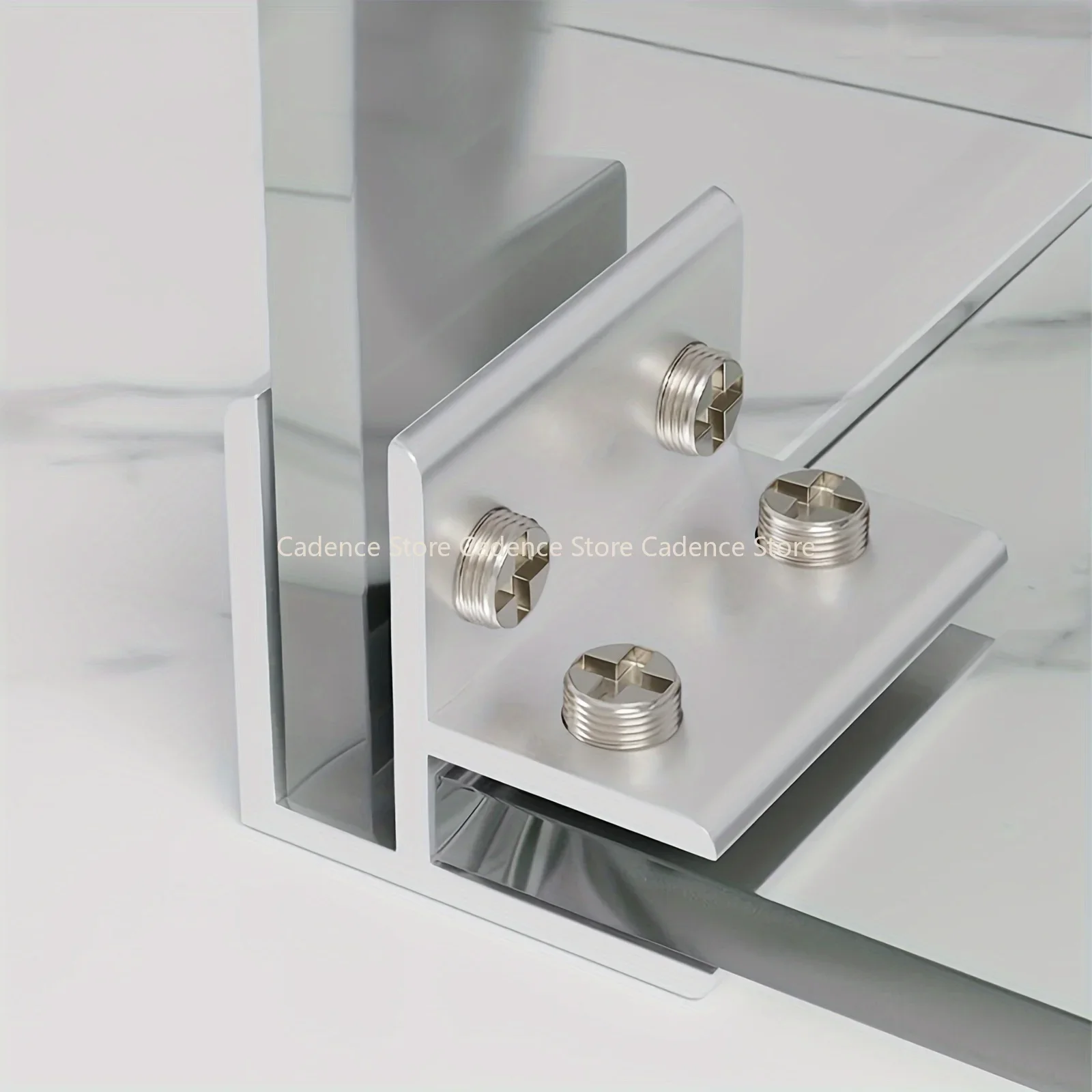 8PCS Adjustable Al T-Type Glass Clamp for 4-8mm w/3-Side Clamps, Heavy Duty Bracket for Kitchen Balcony Guardrail Hardware‌