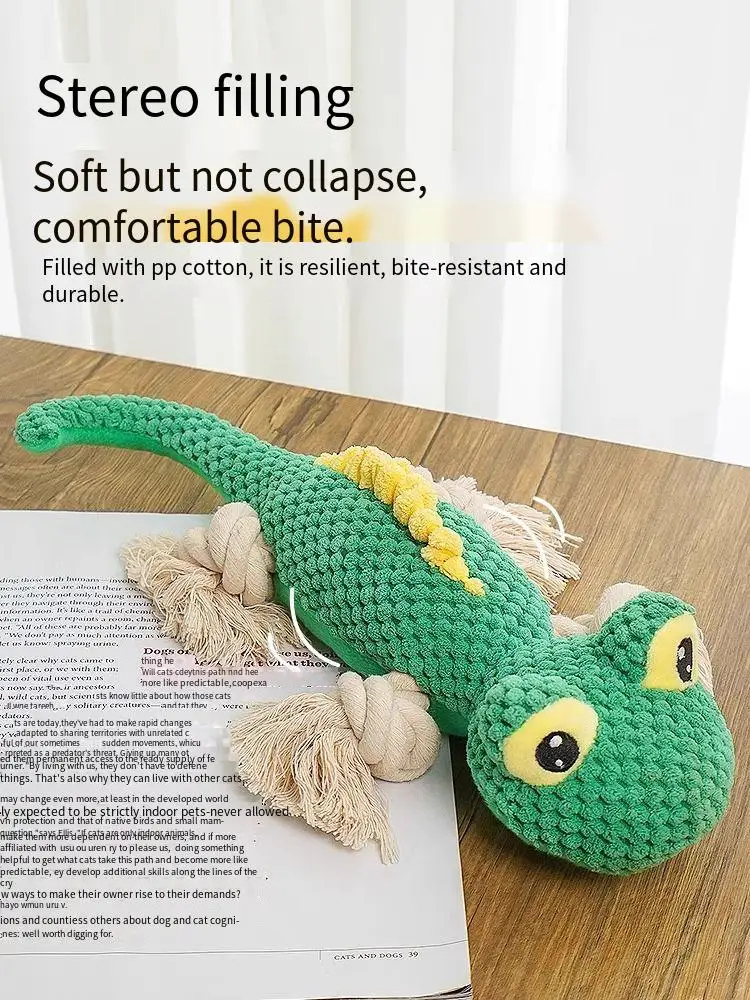 

Dog Toy Bite-resistant Interactive Self-help Boredom Puppy Plush Grinding Sound Teddy Puppy Lizard Pet Supplies