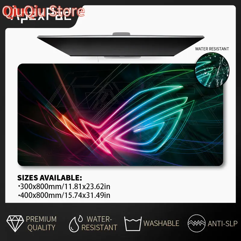 40 x 80 Dazzling Technology Eye bedrucktes Gaming-Mauspad (schwarz), 800 x 400 mm, rutschfestes Mauspad