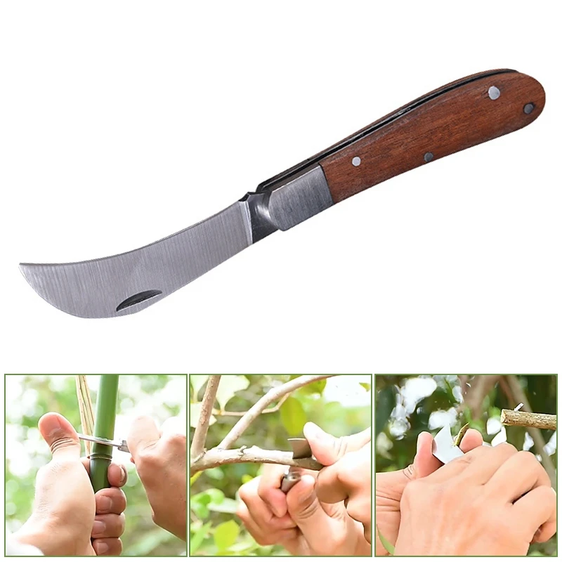 Folding Grafting Scissors Gardening Tool Stainless Steel Grafting Knife Hand Tool Outdoor Multi-functional Cutting Trim Supplies