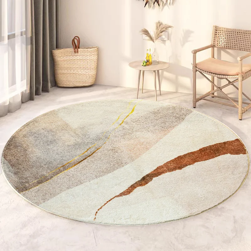 Trendy Bold Text Round Area Rug Stylish Typography Printed Carpet for Bedroom Apartment House Ornament Decoration
