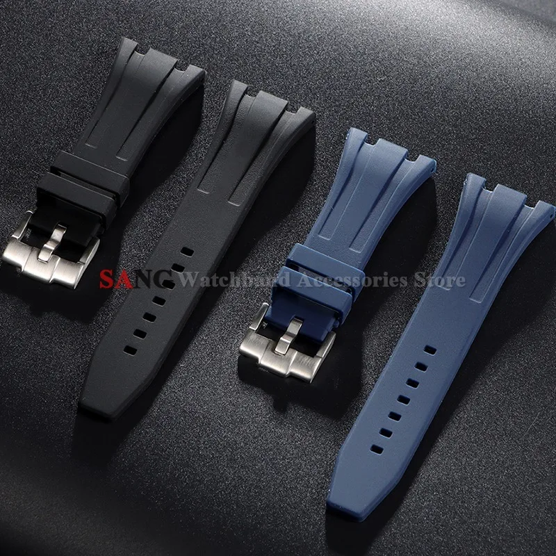 Correa de reloj de goma de 26/27/28/30mm, correa de silicona suave para AP Royal Oak Offshore 15400 26470 15703, pulseras deportivas para buceo para hombre