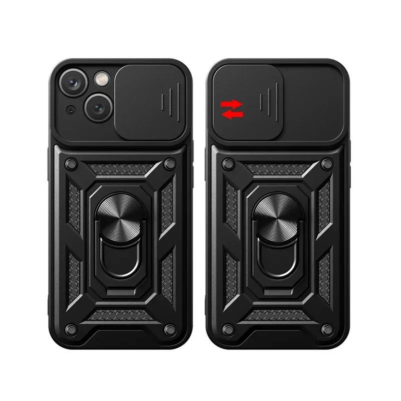 Cases For iPhone 17 16 16e 15 14 13 12 11 Pro Max Plus Mini XR 8 Plus SE Shockproof Armor Slide Camera Lens Protection Cover