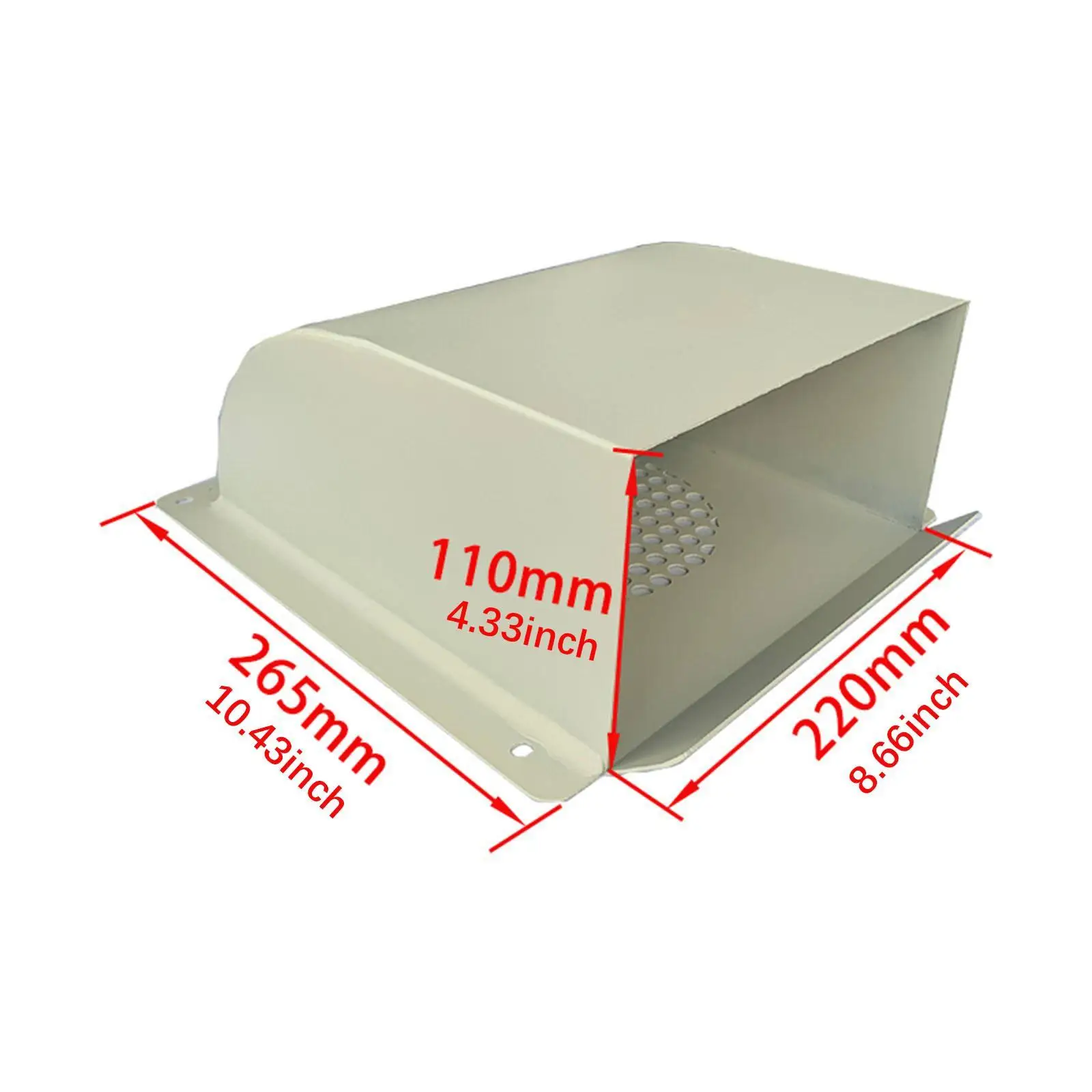 Outside Wall Vent Cover Hood Functional for Garage with 4 Pre Drilled Holes