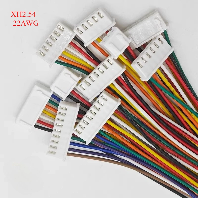 Connecteur de câble XH2.54 22AWG 3A 2/3/4/5/6 ~ 12P, pas de 0.1 pouces, prise mâle femelle, TJC3, 8cm/10cm/20cm/50cm, 10 pièces