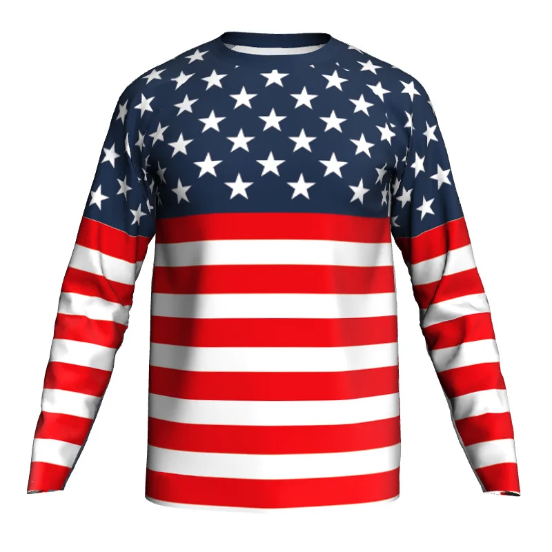 

Long Sleeve Mountain Bike Shirt, Mx Cycling Top, Road Motocross Breathable Bicycle Jersey, Ride Downhill Clothes, USA Motorcycle