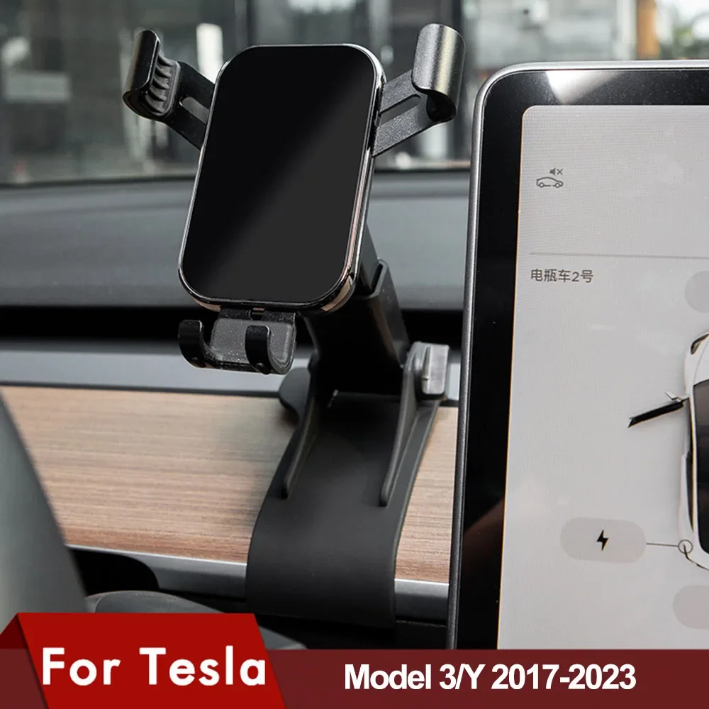 Phone Holder for Tesla Model 3 Y Cell Support Smartphone Pillar Mobile Phone Stents Bracket Accessories Model3 Left Right Rudder