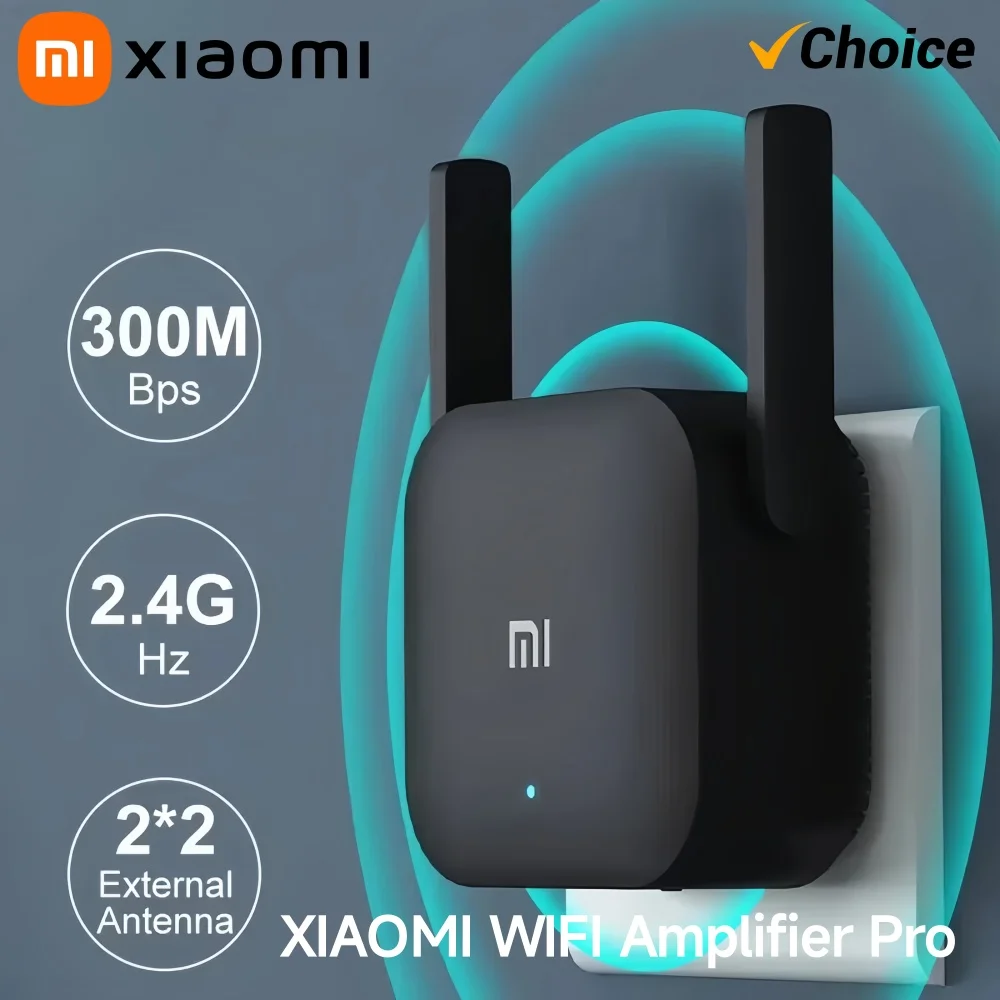 Xiaomi Pro 300Mbps WiFi Extender Booster 2.4G Wireless Repeater, เสาอากาศคู่เครื่องขยายสัญญาณเครือข่ายสําหรับ Home Router ครอบคลุม