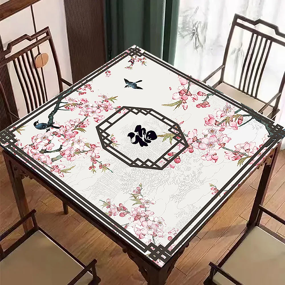 Tapis de table en caoutchouc pour jeu de mahjong, 80cm, design créatif, jeu multijoueur, tapis de table pour mahjong, accessoires de divertissement