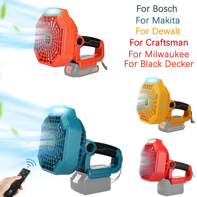 

Горизонтальный вентилятор со встроенной батареей Makita для Bosch, Dewalt, Milwaukee, Black & Decker, для Craftsman, литиевая батарея 14,4 В/18 в