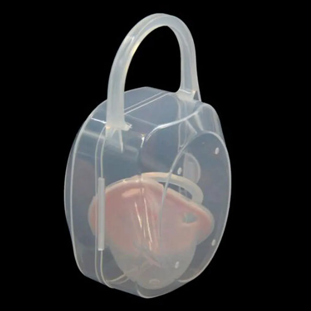 

2 шт., прозрачная коробка для детской соски, портативный пыленепроницаемый контейнер для хранения с широким горлышком, держатель-органайзер, чехол