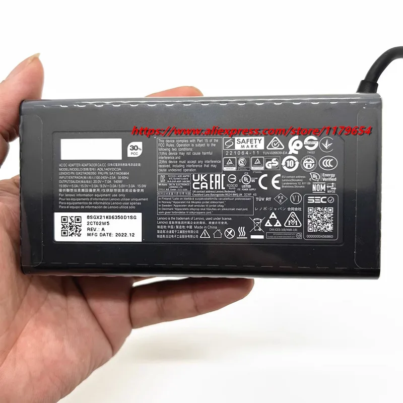 حقيقي 140 واط ADL140YDC3A محول التيار المتردد 20 فولت 7A نوع C لينوفو IDEA PRO 14IRH8 ليجيون سليم 7 ADL140YAC3A ADL140YLC3A ADL140YCC3A